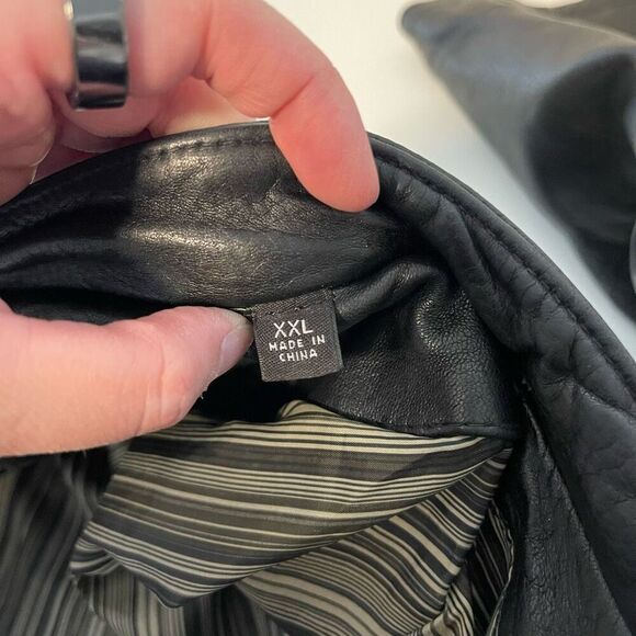 Roundtree & Yorke Lambskin Black Leather Motorcycle Biker Jacket Size XXL - Picture 15 of 15